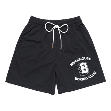 CLASSIC "B" BRICKHOUSE BOXING CLUB MESH SHORTS – BLACK